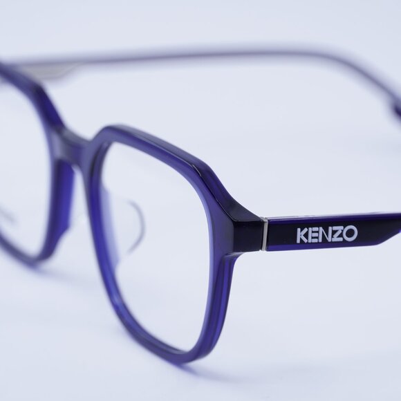 Kenzo KZ50102F 090 Eyeglasses Shiny Blue 53mm Square Frame - Picture 2 of 10